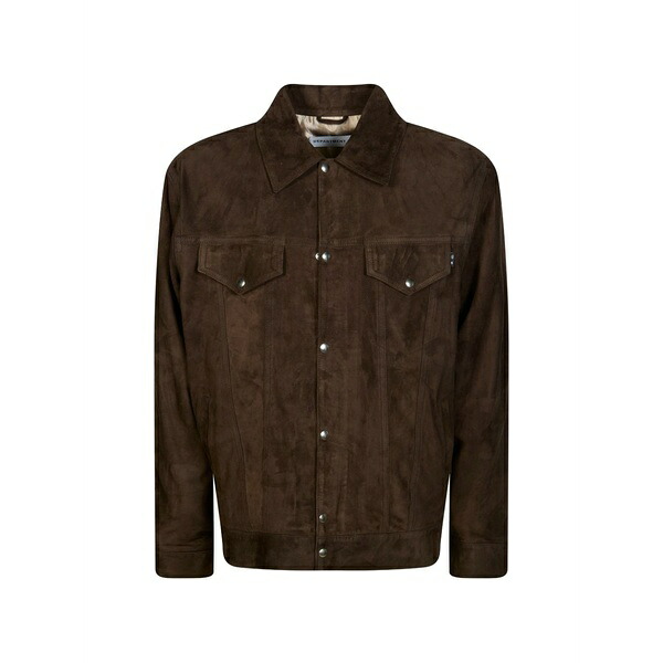 デパートメントファイブ メンズ ジャケット＆ブルゾン アウター Buttoned suede jacket Brown｜asty