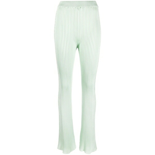 ジル・サンダー レディース カジュアルパンツ ボトムス Fully-pleated flared-leg trousers Green|asty
