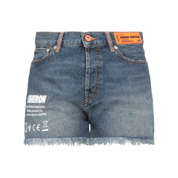 【送料無料】 ヘロン プレストン レディース デニムパンツ ボトムス Denim shorts Blue｜asty