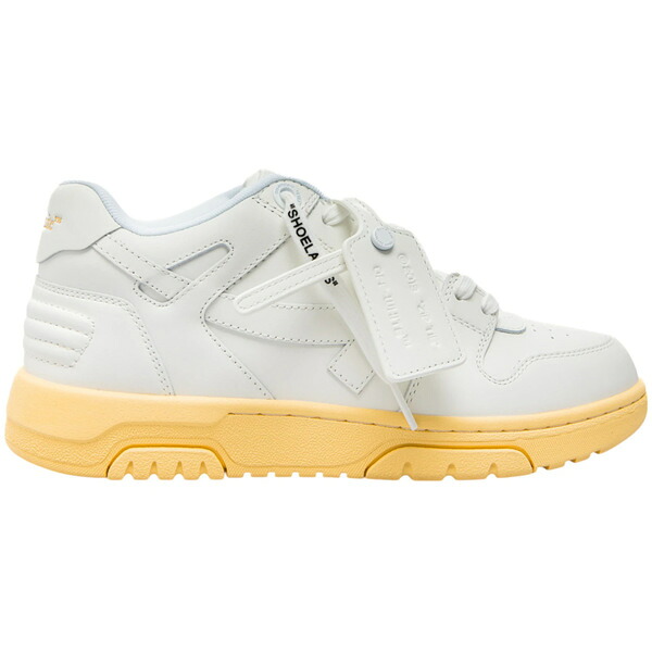 OFF-WHITE オフホワイト メンズ スニーカー 【OFF-WHITE Out Of Office OOO Low Tops White Yellow】 サイズ US_M_13 White/Yellow｜asty 109,900円