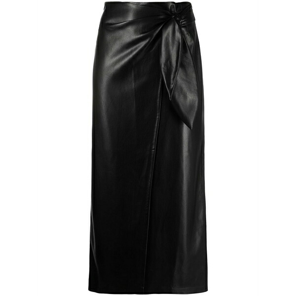 ナヌーシュカ レディース スカート ボトムス Vegan-leather wrap skirt Black|asty