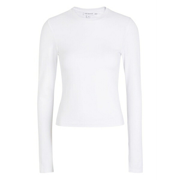 グッドアメリカン レディース Tシャツ トップス Long-sleeve t-shirt White|asty
