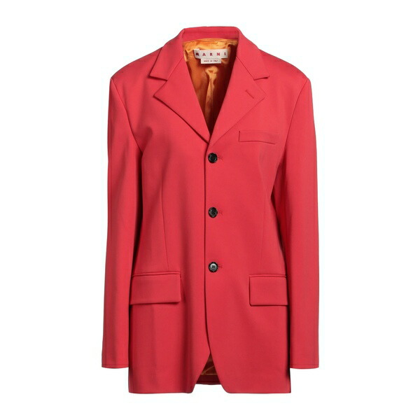 【送料無料】 マルニ レディース ジャケット&ブルゾン アウター Blazers Red