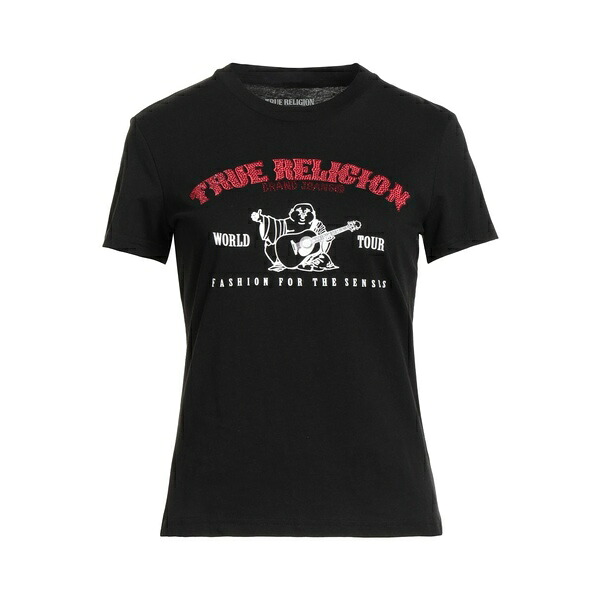 【送料無料】 トゥルーレリジョン レディース Tシャツ トップス T-shirts Black