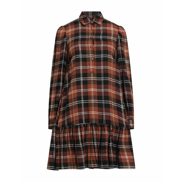 【送料無料】 ガウド レディース ワンピース トップス Mini dresses Brown