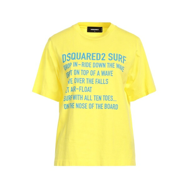 【貨物輸送無料】 ディースクエアード レディース ティーシャツ トップス T-shirts Yellow