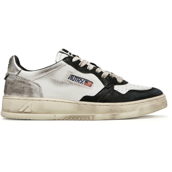 Autry オートリー レディース スニーカー  【Autry Medalist Leather Low Super Vintage White Black Silver (Women)】  サイズ EU_40(25.5cm) Black/White/Silver