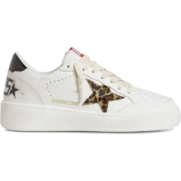 Golden Goose ゴールデングース レディース スニーカー  【Golden Goose Ball Star White Leopard Pony Star (Women)】  サイズ US_5(22.0cm) White/Black