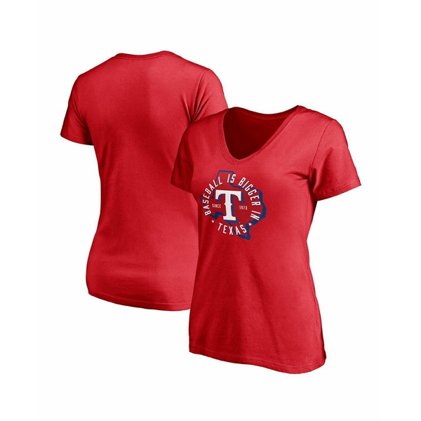 SALE／70%OFF】 ファナティクス レディース Tシャツ トップス Women's Red Texas Rangers Hometown  V-Neck T-shirt members.digmywell.com