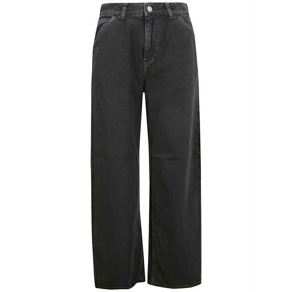 カーハート レディース デニムパンツ ボトムス Mid-rise straight-leg jeans Black｜asty