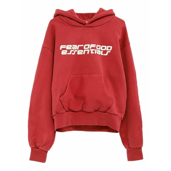 エフオージーエッセンシャルズ レディース パーカー・スウェットシャツ アウター Logo-print hoodie  Red
