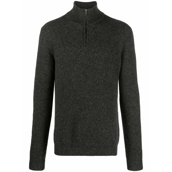ロベルトコリーナ メンズ ニット&セーター アウター Half-zip ribbed-knit jumper Grey 58,190円