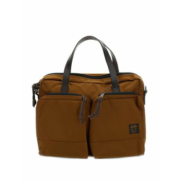 フィルソン メンズ トートバッグ 御徒面子 Flap strap cotton twill shoulder bag Brown