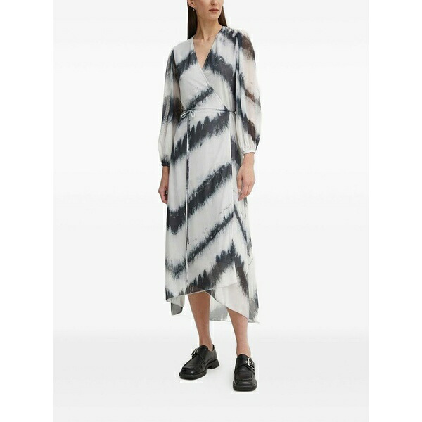 ブルンスバザー レディース ワンピース トップス Noriel tie-dye-pattern wrap midi dress White|asty