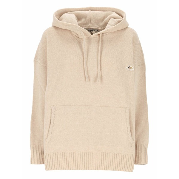 フィオルッチ レディース パーカー・スウェットシャツ アウター Angel-embroidered hoodie Neutrals