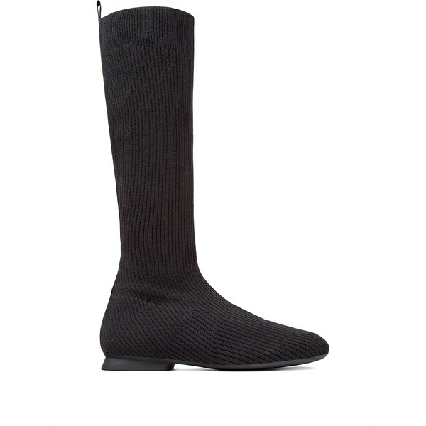 カンペール レディース ブーツ シューズ Ribbed-knit boots Black