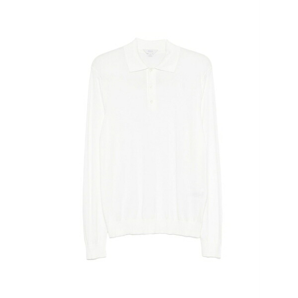 マロ メンズ ポロシャツ トップス Long-sleeve polo shirt White|asty