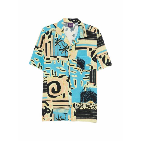デウス エクス マキナ メンズ シャツ トップス Abstract pocket shirt Blue