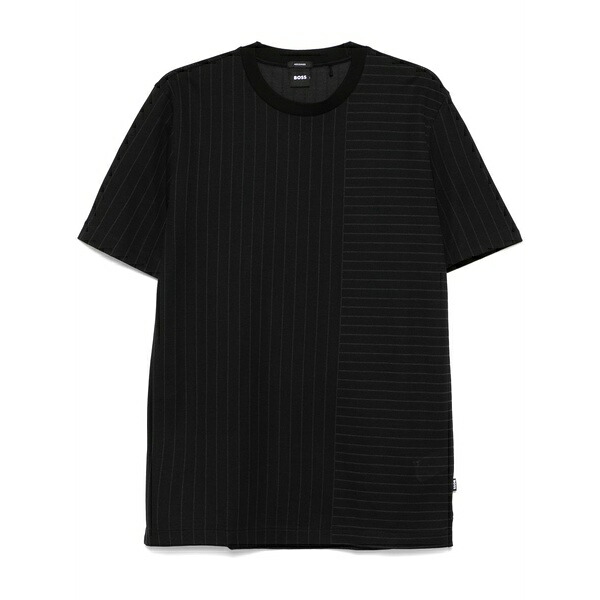 ボス メンズ Tシャツ トップス Mixed-stripes t-shirt Black