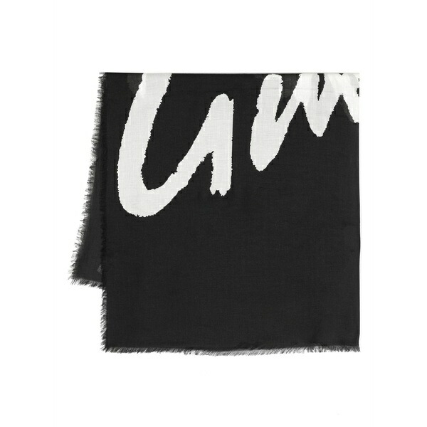 ジバンシー メンズ えり巻き・袈裟・えり巻き 付属物 Logo-intarsia frayed scarf Black