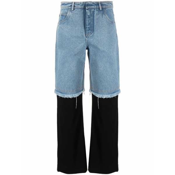 クリストファーエスバー レディース デニムパンツ ボトムス Deconstruct straight-leg jeans Blue|asty