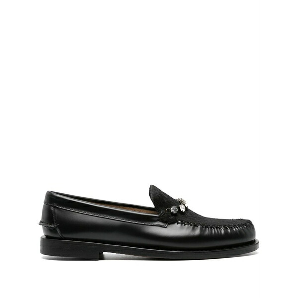 フォルテ フォルテ レディース スリッポン・ローファー シューズ Crystal-embellished loafers Black