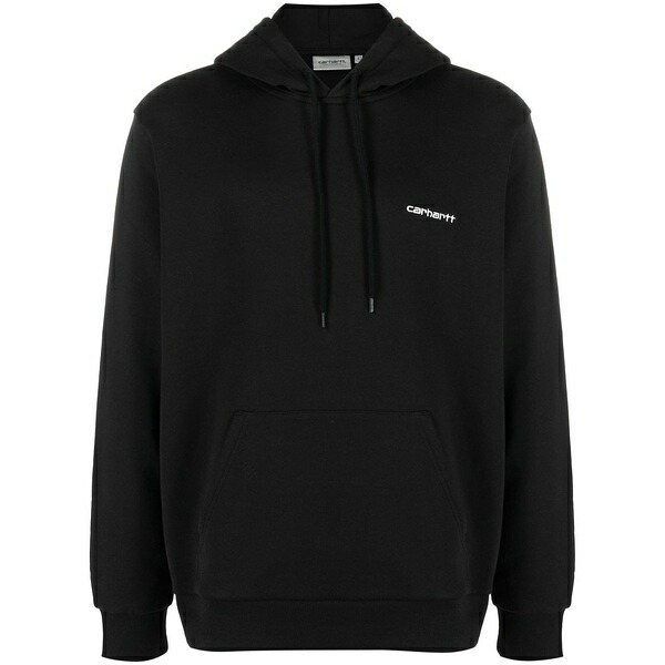 カーハート メンズ パーカー・スウェットシャツ アウター Script embroidered pullover hoodie Black｜asty