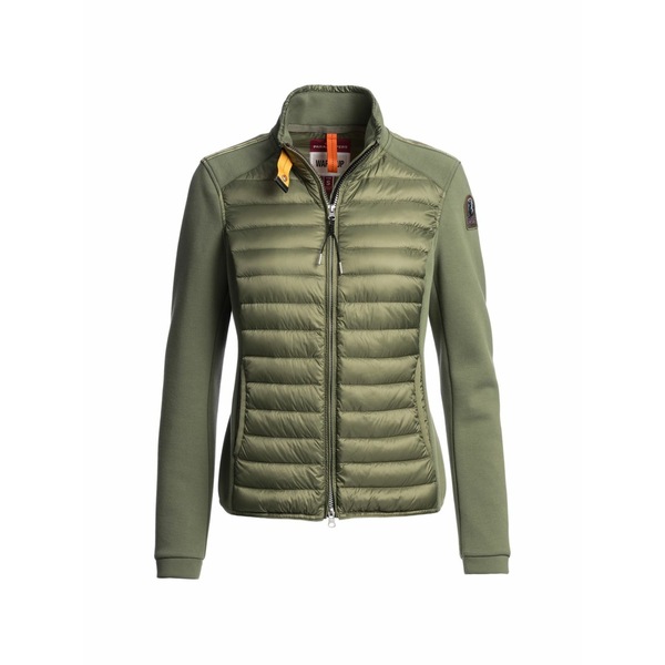 パラジャンパーズ レディース ジャケット&ブルゾン アウター Padded-design zip-up jacket Green|asty