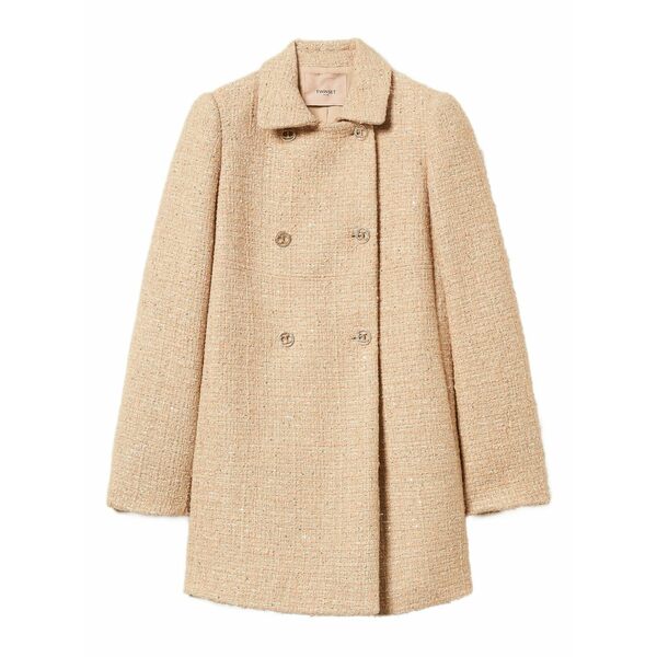 ツインセット レディース コート アウター Sequin-embellished boucl茫漏 coat Neutrals｜asty