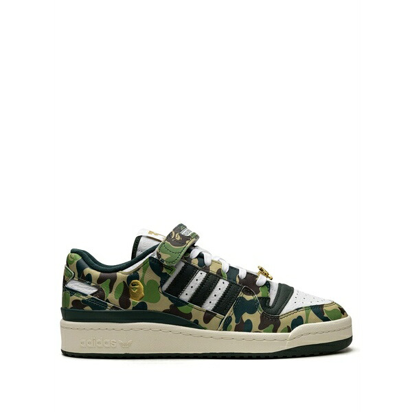 アディダス メンズ スニーカー シューズ X bape forum 84 low "30th anniversary green camo" sneakers Green|asty
