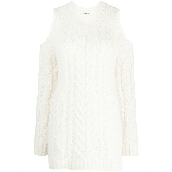 パロッシュ レディース ニット&セーター アウター Off-shoulder crochet jumper White｜asty