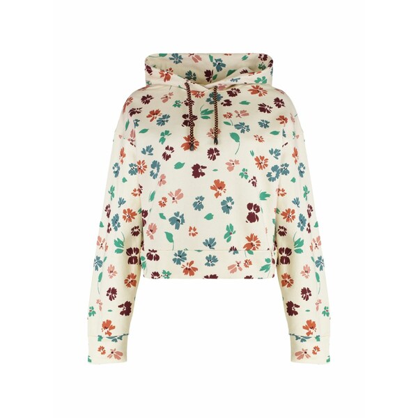 クリスティーナティ レディース パーカー・スウェットシャツ アウター Floral-patterned cotton hoodie Neutrals
