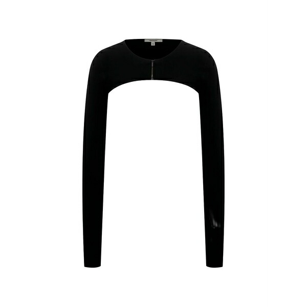 ネンシ ドジャカ レディース 編み物\u0026スウェーター アウター Zip front knitwear Black