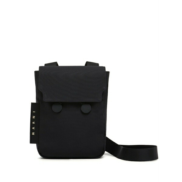 マルニ メンズ ショルダーバッグ 御徒面子 Logo-lettering crossbody bag Black
