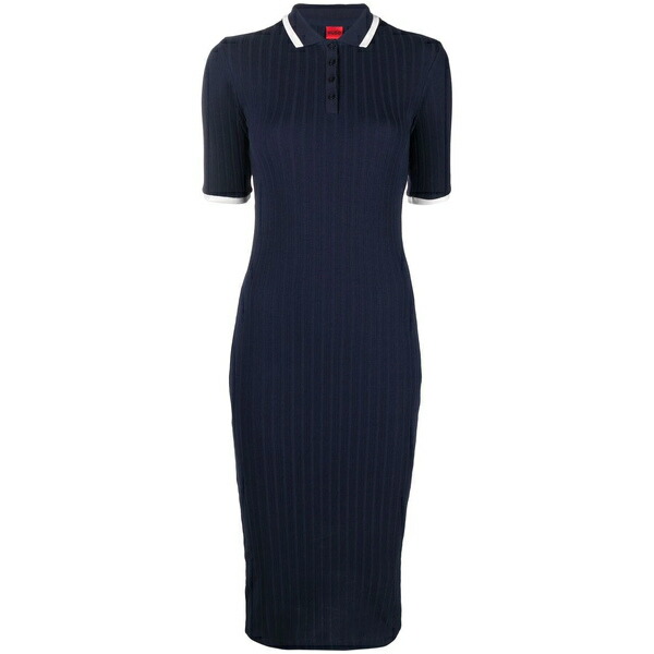 新品非売品 フューゴ レディース ワンピース トップス Ribbed Polo Dress 464 Blue 即時発送 Www Repairsutd Com