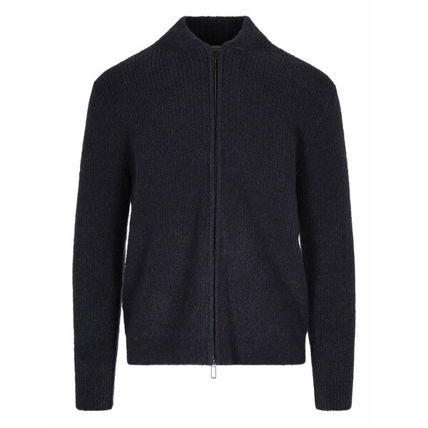 パウロペコラ メンズ カーディガン アウター Zip-front ribbed cardigan Blue|asty