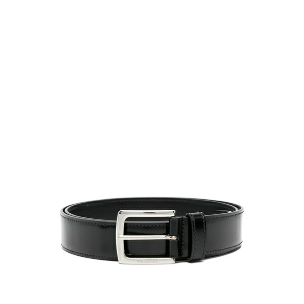 教会堂 メンズ 三尺帯 付属物 Buckle leather belt Black