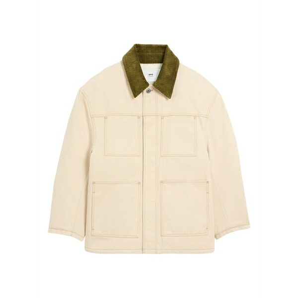 アミ メンズ ジャケット&ブルゾン アウター Padded cotton worker jacket Neutrals|asty