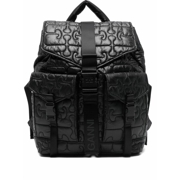 ガニー レディース うしろ側風呂敷き包み・背嚢 御徒面子 Quilted buckle backpack Black