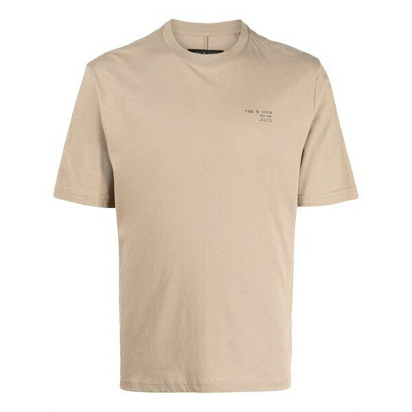 ラグアンドボーン メンズ プルオーバー トップス Logo-print t-shirt Brown
