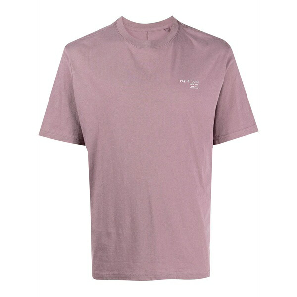 ラグアンドボーン メンズ プルオーバー トップス 425 logo-print cotton t-shirt Purple