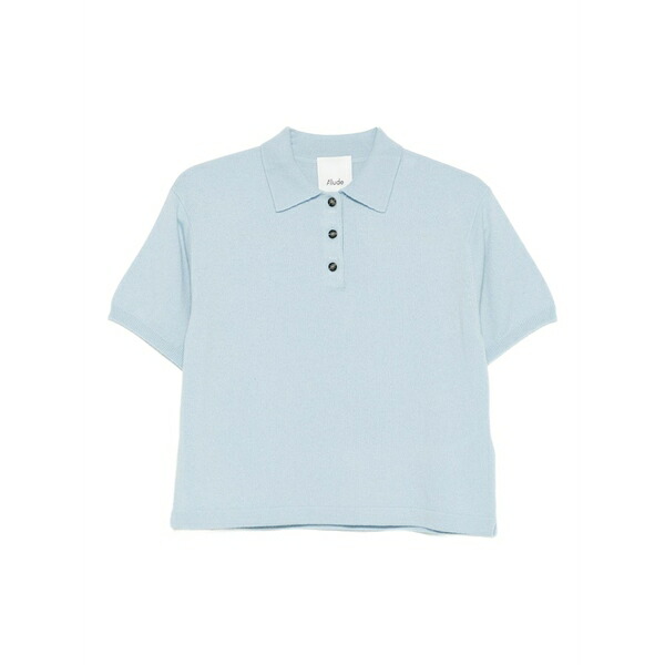 アリュード レディース スポーツシャツ トップス Cashmere buttoned polo top Blue