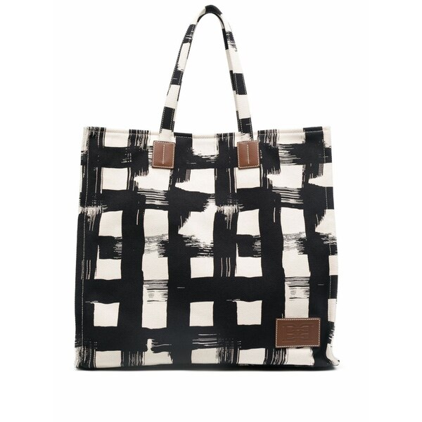 バリー メンズ トートバッグ 御徒面子 Painted check pattern tote Neutrals