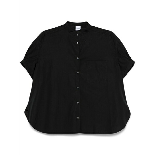 アスペジ レディース シャツ トップス Poplin blouse Black|asty