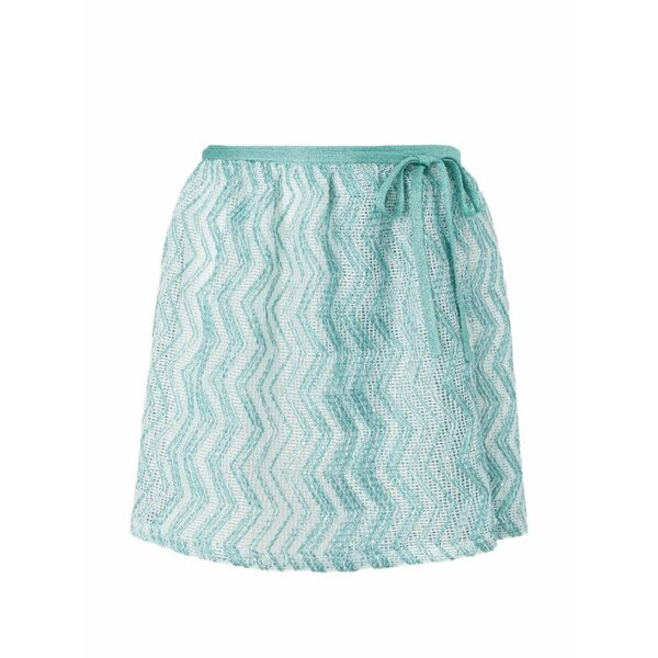 ミッソーニ レディース スカート ボトムス Zigzag-pattern side-tie mini skirt Blue｜asty