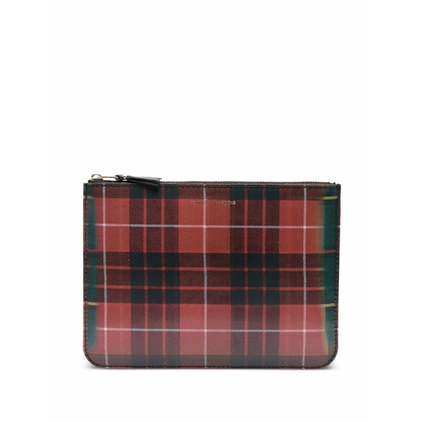 コムデギャルソン メンズ 財布 アクセサリー Plaid-pattern wallet Red｜asty