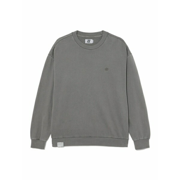 イズエ メンズ パーカー・スウェットシャツ アウター Logo-embroidered sweatshirt Grey｜asty