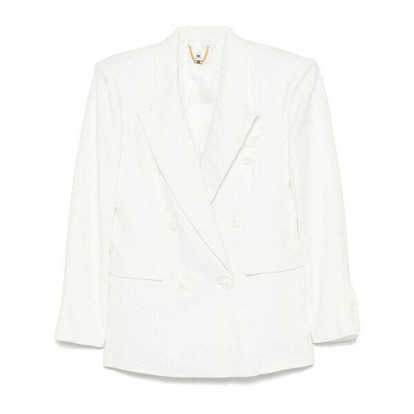 エリザベスフランキ レディース 上衣＆上衣 アウター Double-breasted blazer White