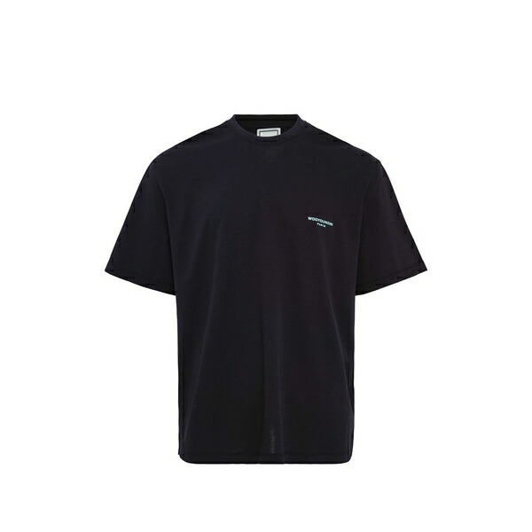 ウーヨンミ メンズ Tシャツ トップス Logo-details relaxed-fit t-shirt Blue｜asty