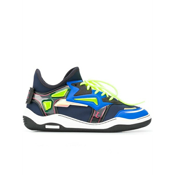 ランバン メンズ スニーカー シューズ Contrast panel sneakers Blue｜asty